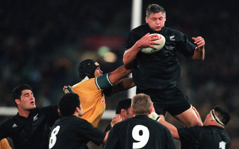 Todd Blackadder playing for the All-Blacks against the Wallabies in 2000.