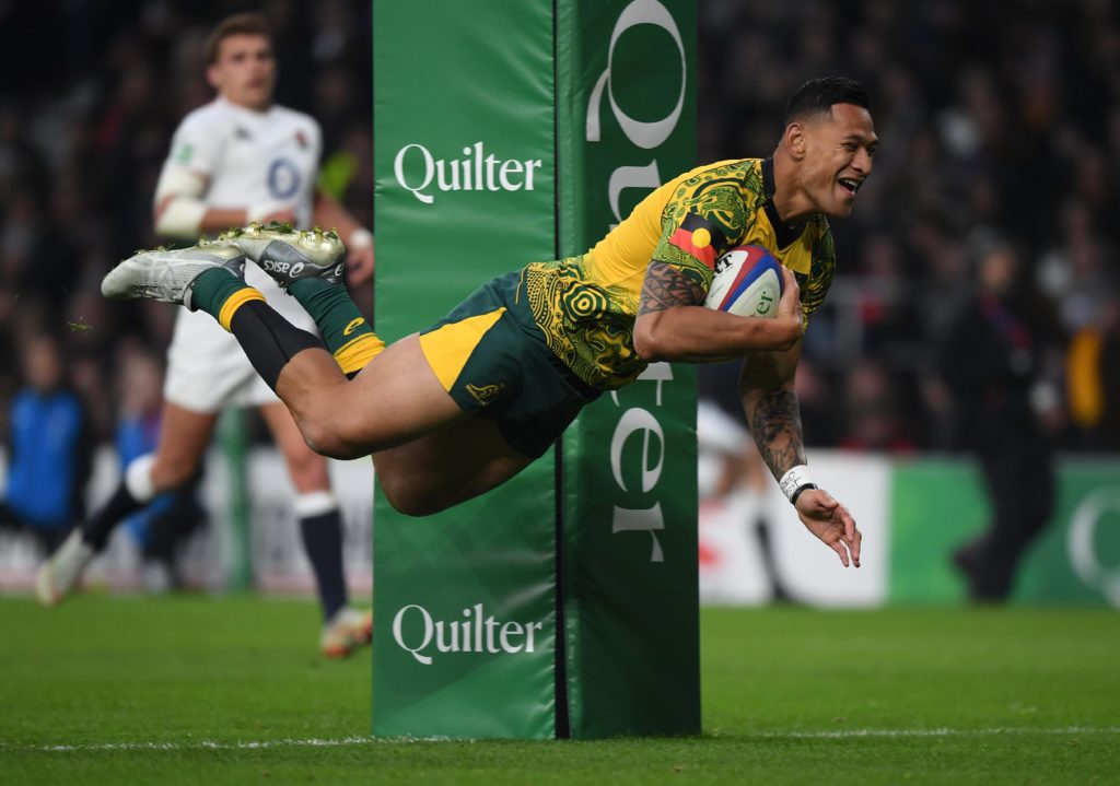 Israel Folau scores a try for <a href=