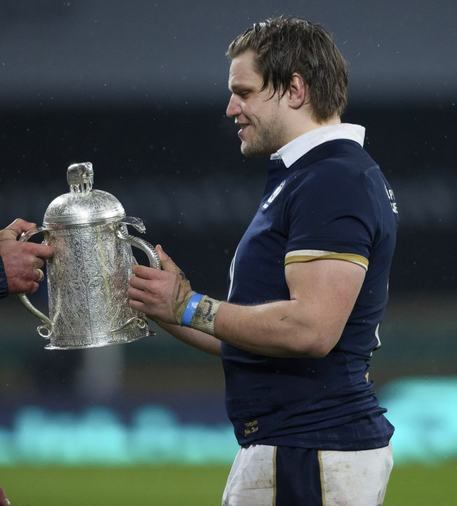 George Turner holds the Calcutta Cup