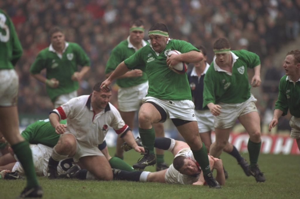 Nick Popplewell in action for IReland against England