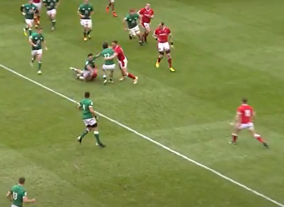 George North tackles Robbie Henshaw