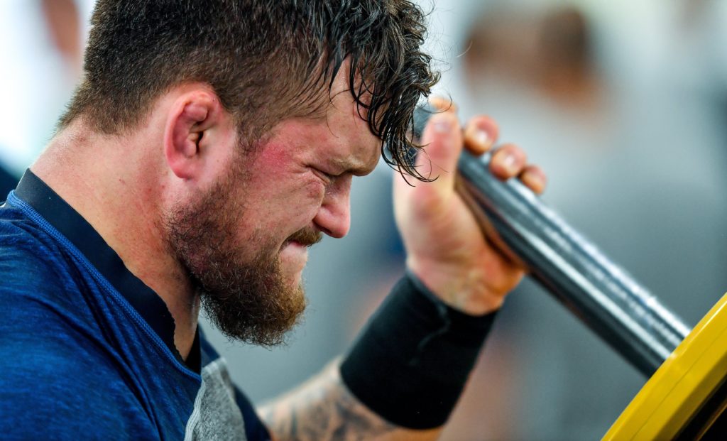 Andrew Porter lifts weights