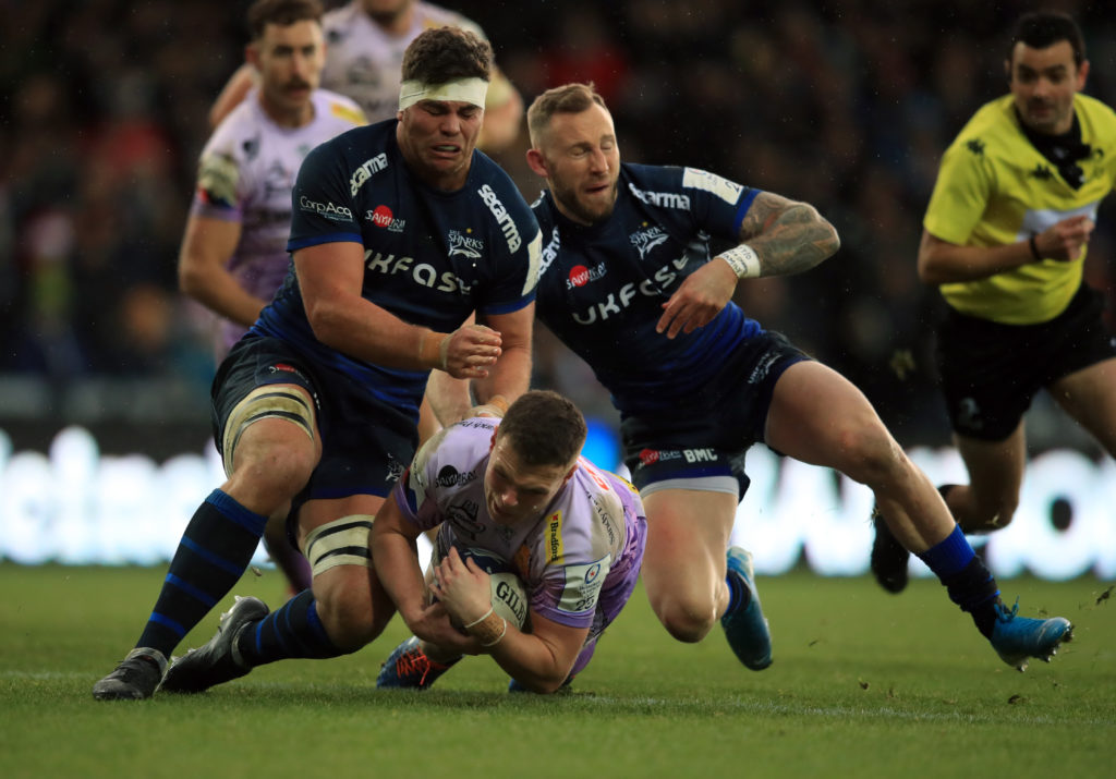 Exeter Chiefs v Sale Sharks - European Rugby Champions Cup - Pool Three - Sandy Park