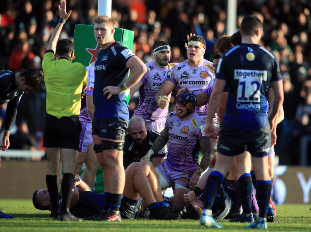 Exeter Chiefs v Sale Sharks - European Rugby Champions Cup - Pool Three - Sandy Park